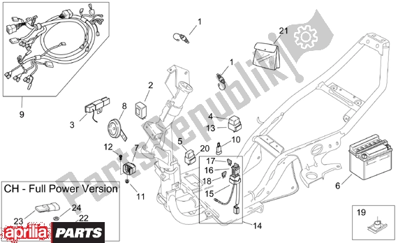 Wszystkie części do Electrical System Aprilia SR Ditech Euro 2 554 50 2002 - 2003