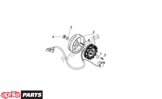 All parts for the Flywheel of the Aprilia SR Ditech Euro 2 554 50 2002 - 2003