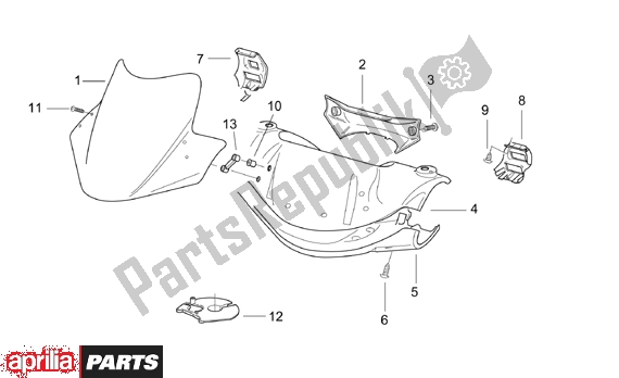 All parts for the Front Body I of the Aprilia SR Ditech Euro 2 554 50 2002 - 2003
