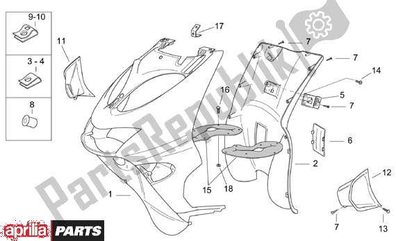 Alle Teile für das Front Body Iii des Aprilia SR Ditech Euro 2 554 50 2002 - 2003