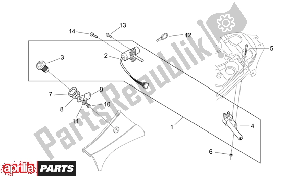 Todas las partes para Lock Hardware Kit de Aprilia SR Ditech Euro 2 554 50 2002 - 2003