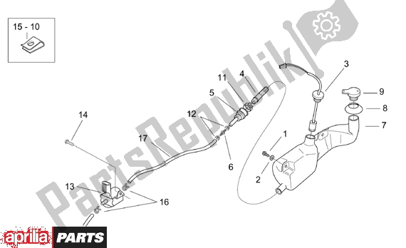 All parts for the Oil Tank of the Aprilia SR Ditech Euro 2 554 50 2002 - 2003