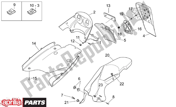 Wszystkie części do Rear Body Iii Aprilia SR Ditech Euro 2 554 50 2002 - 2003