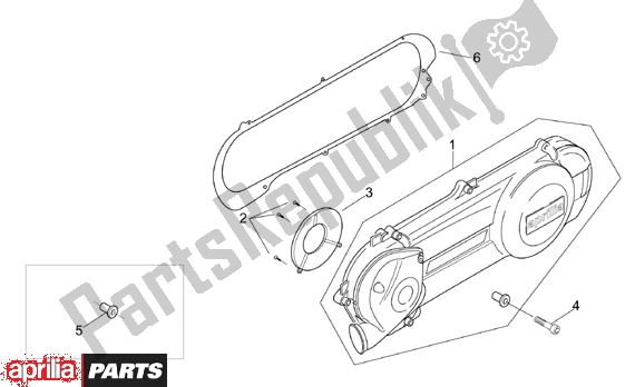 Alle onderdelen voor de Transmission Cover (ditech) van de Aprilia SR Ditech Euro 2 554 50 2002 - 2003