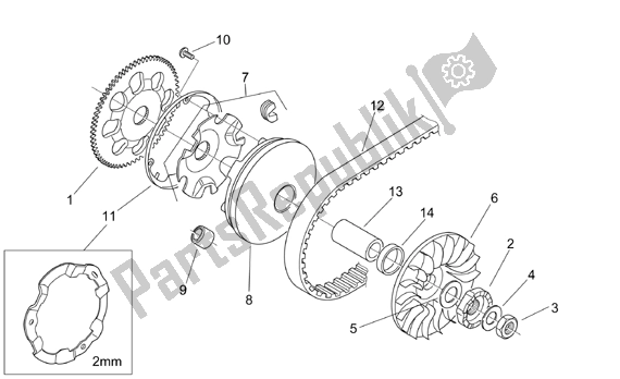 Tutte le parti per il Variatore del Aprilia SR Ditech Euro 2 554 50 2002 - 2003