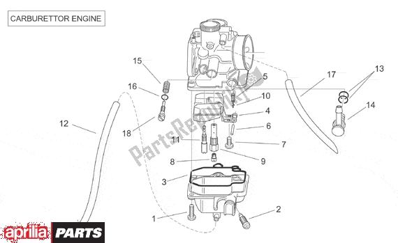 Todas las partes para Carburettor Ii de Aprilia SR H2O Ditech Carburatore 553 50 2000 - 2003