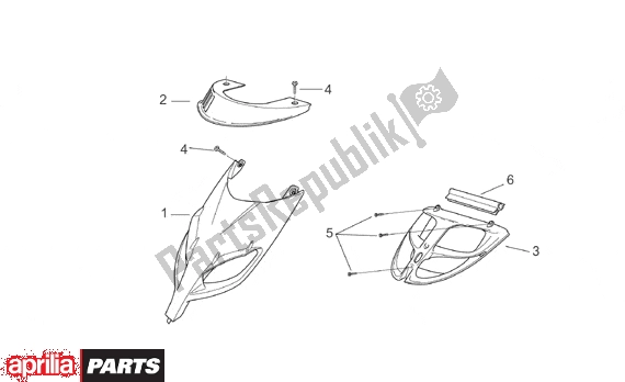 Wszystkie części do Front Body Ii Aprilia SR H2O Ditech Carburatore 553 50 2000 - 2003