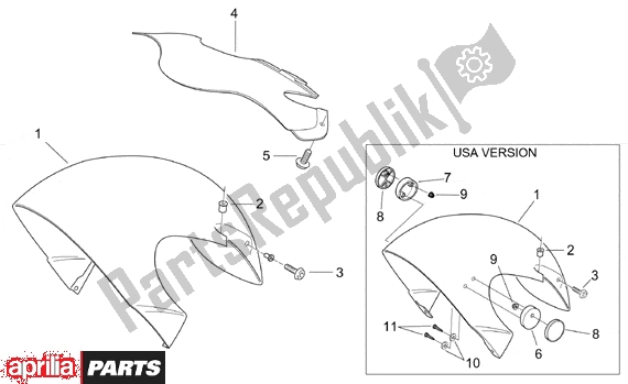 Todas las partes para Front Body Iv de Aprilia SR H2O Ditech Carburatore 553 50 2000 - 2003