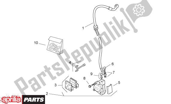 All parts for the Front Brake Caliper of the Aprilia SR H2O Ditech Carburatore 553 50 2000 - 2003