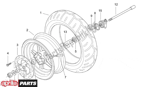 Tutte le parti per il Front Wheel del Aprilia SR H2O Ditech Carburatore 553 50 2000 - 2003