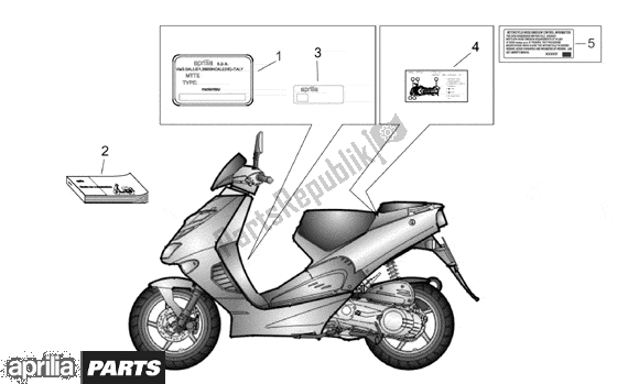 Alle Teile für das Plate Set And Handbook des Aprilia SR H2O Ditech Carburatore 553 50 2000 - 2003