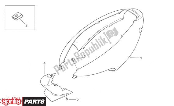 All parts for the Rear Body I of the Aprilia SR H2O Ditech Carburatore 553 50 2000 - 2003