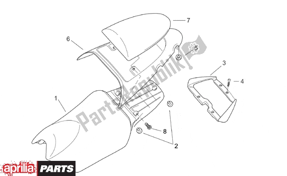 Tutte le parti per il Saddle Handle del Aprilia SR H2O Ditech Carburatore 553 50 2000 - 2003