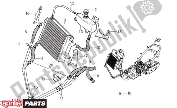 Alle onderdelen voor de Radiator van de Aprilia SR Viper Liquid Cooled 511 50 1994 - 1996