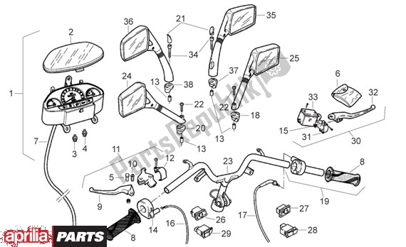 Alle onderdelen voor de Stuur van de Aprilia SR Viper Liquid Cooled 511 50 1994 - 1996