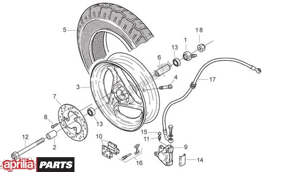 Todas as partes de Roda Da Frente do Aprilia SR Viper Liquid Cooled 511 50 1994 - 1996