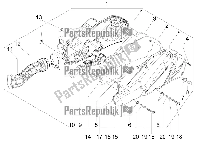 All parts for the Air Filter of the Aprilia SR MAX 125 2016