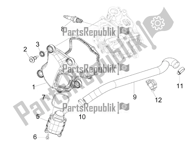 Alle onderdelen voor de Kleppendeksel van de Aprilia SR MAX 125 2016