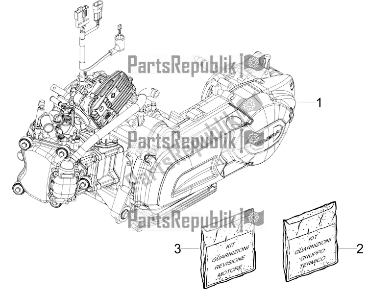 Toutes les pièces pour le Moteur, Assemblage du Aprilia SR MAX 125 2016