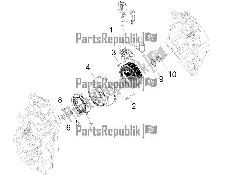 All parts for the Flywheel Magneto of the Aprilia SR MAX 125 2016