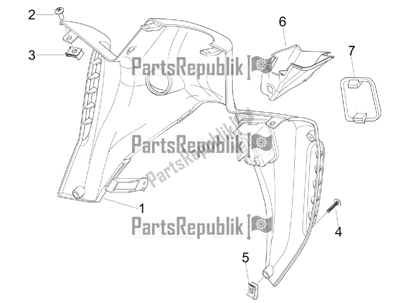 Tutte le parti per il Vano Portaoggetti Anteriore - Pannello Di Protezione Per Le Ginocchia del Aprilia SR MAX 125 2016