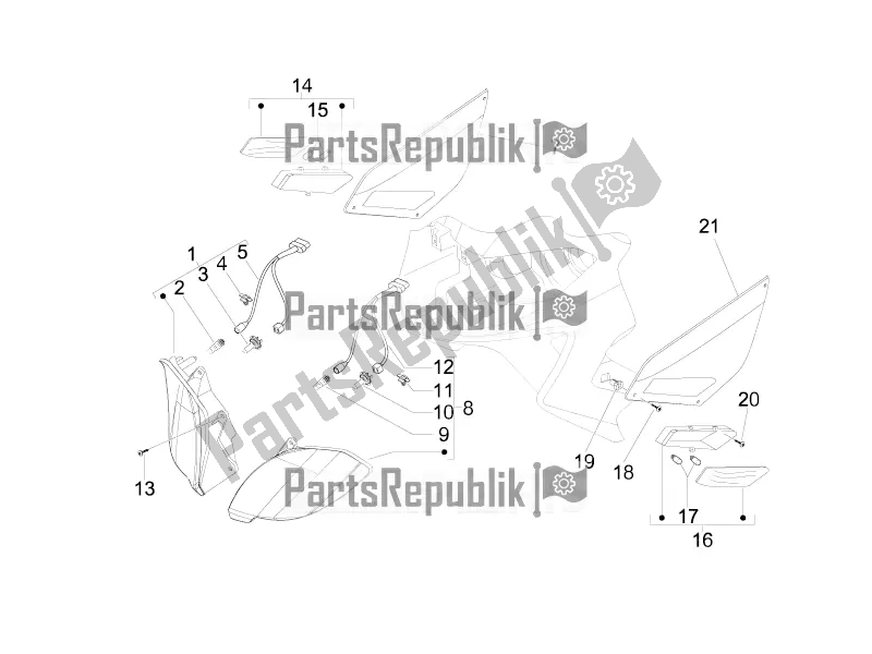 Toutes les pièces pour le Phares Avant - Clignotants du Aprilia SR MAX 125 2016