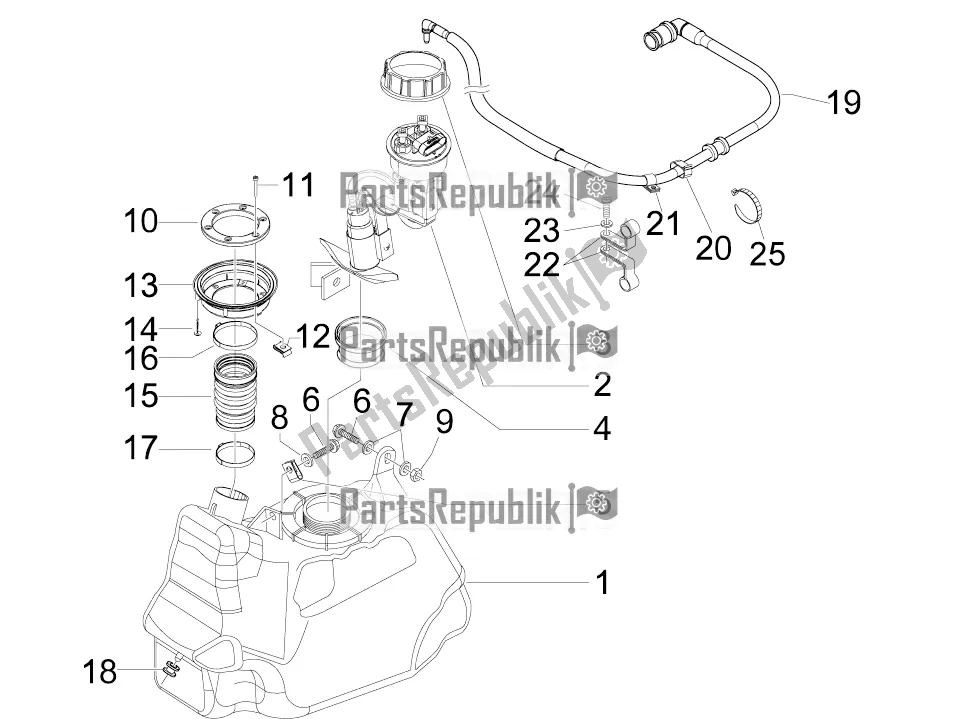 Alle onderdelen voor de Benzinetank van de Aprilia SR MAX 125 2016