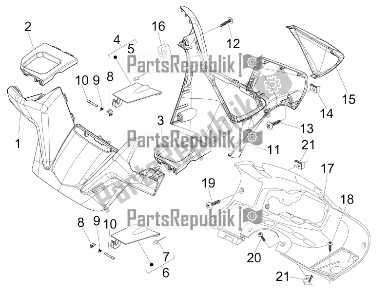 All parts for the Handlebars Coverages of the Aprilia SR MAX 125 2016