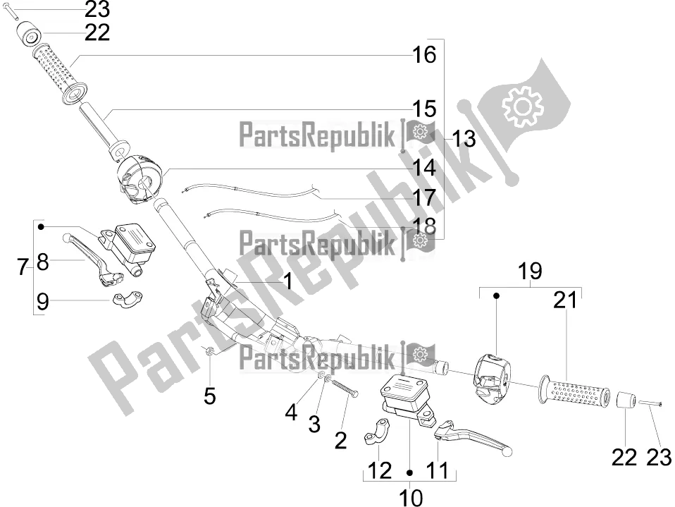 All parts for the Handlebars - Master Cil. Of the Aprilia SR MAX 125 2016