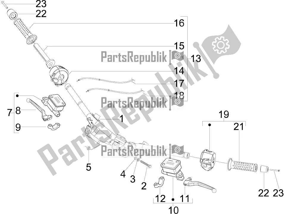 Toutes les pièces pour le Guidon - Master Cil. Du Aprilia SR MAX 125 2016