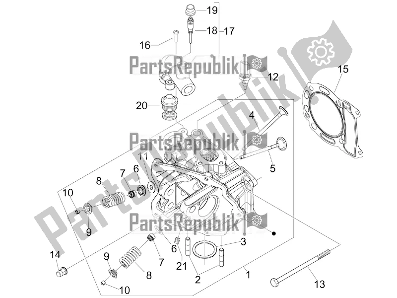 Toutes les pièces pour le Unité De Tête - Valve du Aprilia SR MAX 125 2016