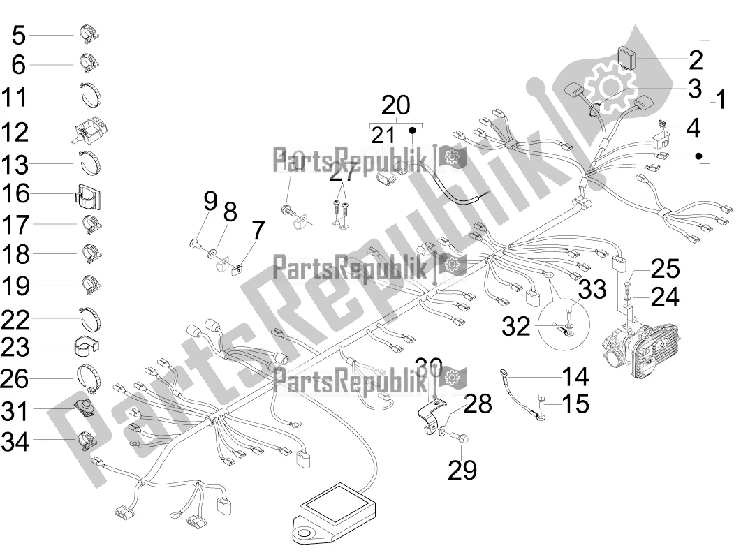 Todas las partes para Mazo De Cables Principal de Aprilia SR MAX 125 2016