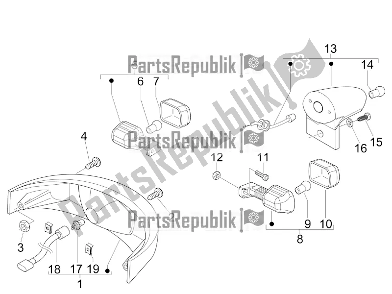 All parts for the Rear Headlamps - Turn Signal Lamps of the Aprilia SR MAX 125 2016