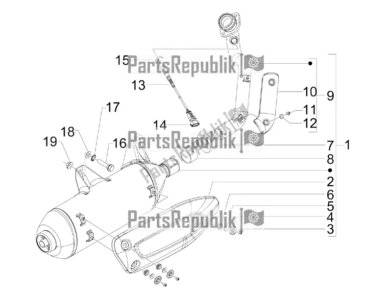 Tutte le parti per il Silenziatore del Aprilia SR MAX 125 2016