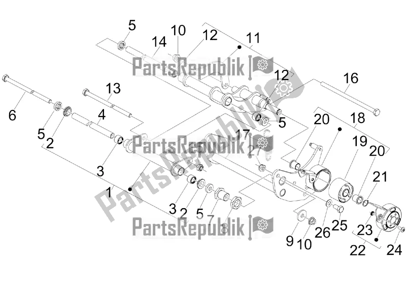 Toutes les pièces pour le Bras Oscillant du Aprilia SR MAX 125 2016