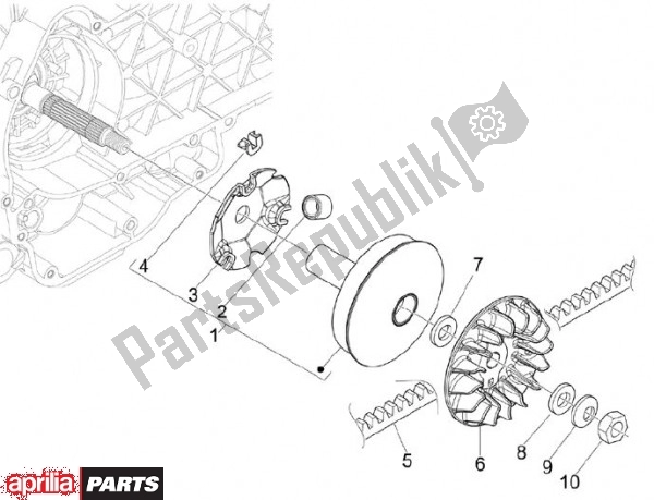 All parts for the Aandrijfschijf of the Aprilia SR MAX 80 125 2011