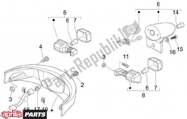 All parts for the Taillight of the Aprilia SR MAX 80 125 2011