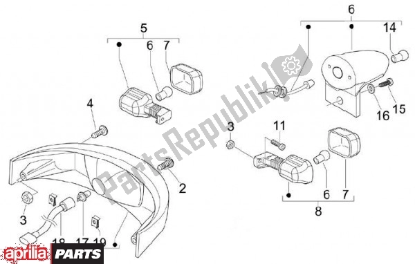 Todas as partes de Luz Traseira do Aprilia SR MAX 80 125 2011