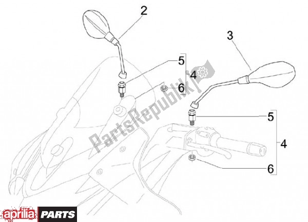 Alle onderdelen voor de Achteruitkijkspiegel van de Aprilia SR MAX 80 125 2011