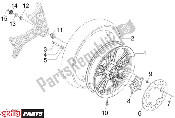 Alle Teile für das Hinterrad des Aprilia SR MAX 80 125 2011