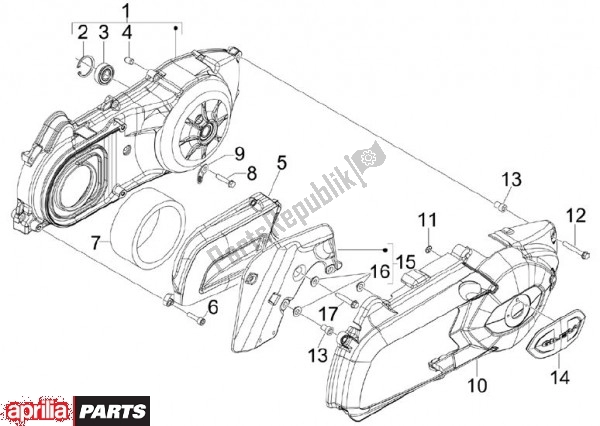 Todas las partes para Bedekking Variator de Aprilia SR MAX 80 125 2011
