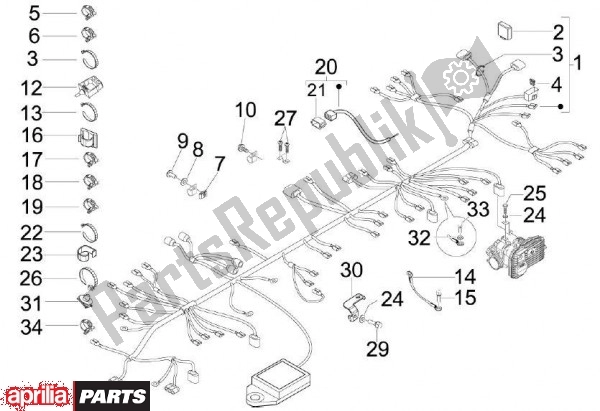 All parts for the Wiring of the Aprilia SR MAX 80 125 2011