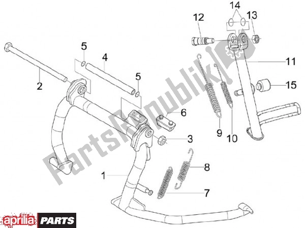 Toutes les pièces pour le Béquille Centrale du Aprilia SR MAX 80 125 2011