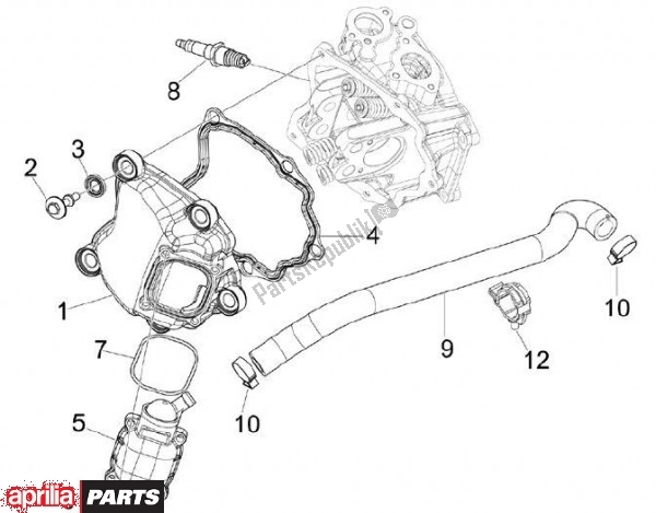 All parts for the Cilinderkopdeksel of the Aprilia SR MAX 80 125 2011