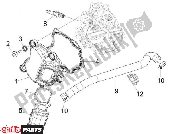 Alle Teile für das Cilinderkopdeksel des Aprilia SR MAX 80 125 2011