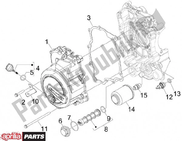 Tutte le parti per il Deksel Magneetvliegwiel del Aprilia SR MAX 80 125 2011