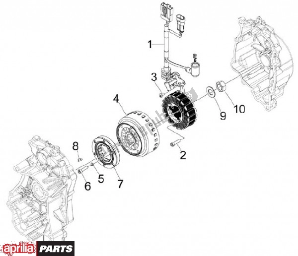 Alle onderdelen voor de Dynamo van de Aprilia SR MAX 80 125 2011