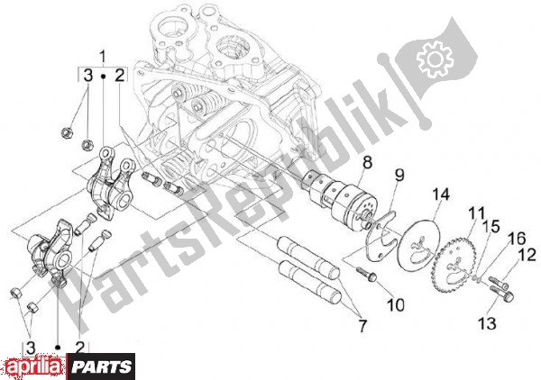 All parts for the Groep Balancerigensteun of the Aprilia SR MAX 80 125 2011