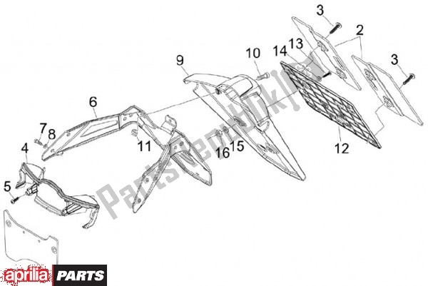 All parts for the Number Plate Holder of the Aprilia SR MAX 80 125 2011