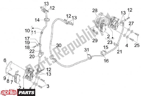 All parts for the Brake System of the Aprilia SR MAX 80 125 2011